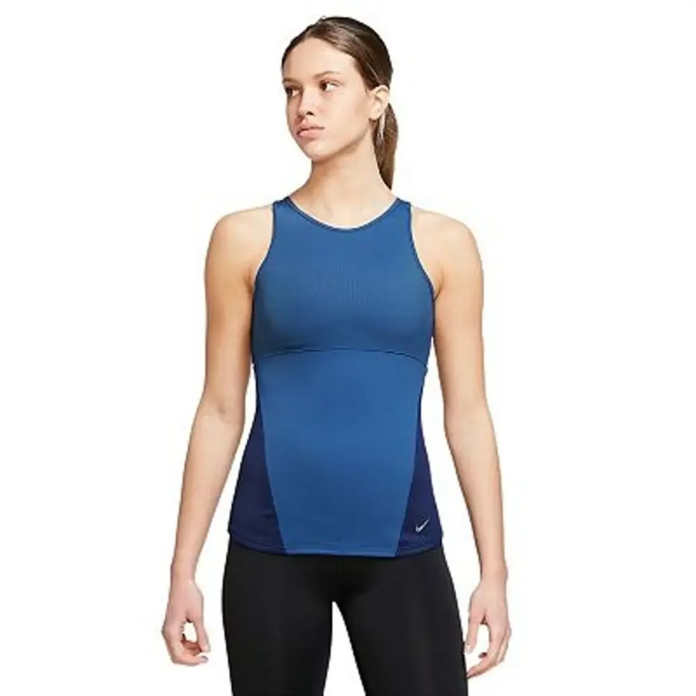 Nike Yoga Dri-Fit Open Back Tank Top Blue‎ XL